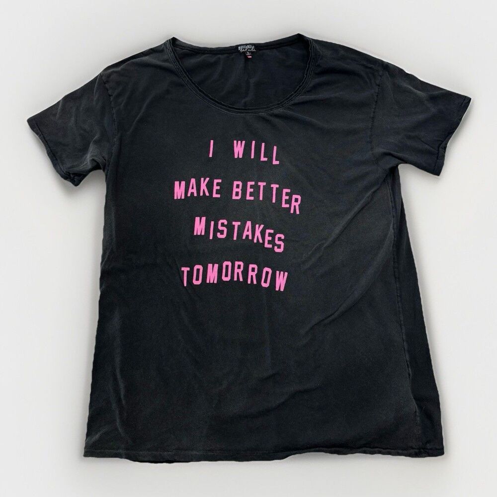 Talulah Tshirt Womens Size Small Black Pink Short Sleeve